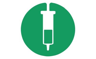 A green icon symbolizes sample preparation, representing a Solid Phase Extraction (SPE) syringe tube. A green icon symbolizes sample preparation, representing a Solid Phase Extraction (SPE) syringe tube.