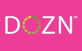 DOZN Logo 분홍 배경에 DOZN™