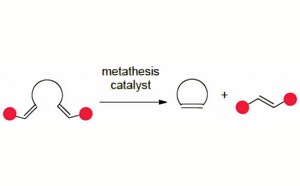 Ring-closing metathesis is an intramolecular reaction of an acyclic diene to form a ring.