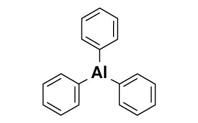 A chemical structure diagram featuring three benzene rings connected to a central atom labeled "AI".