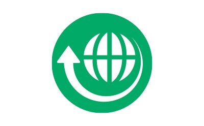 Greener Alternative Products icon: a graphic designed earth with an arrow circling around the earth. Greener Alternative Products icon: a graphic designed earth with an arrow circling around the earth.