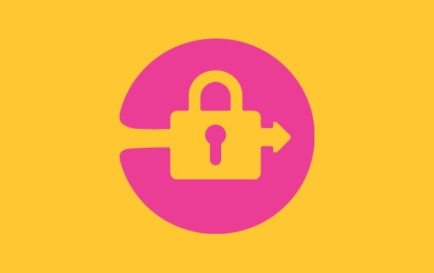 A graphic of a yellow lock with an arrow pointing to the right, set inside a blue circle on a yellow background. A graphic of a yellow lock with an arrow pointing to the right, set inside a blue circle on a yellow background.
