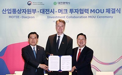South Korea MOU Signing MilliporeSigma has signed a non-binding MoU with the MOTIE and Daejeon City for a new APAC BioProcessing Center.