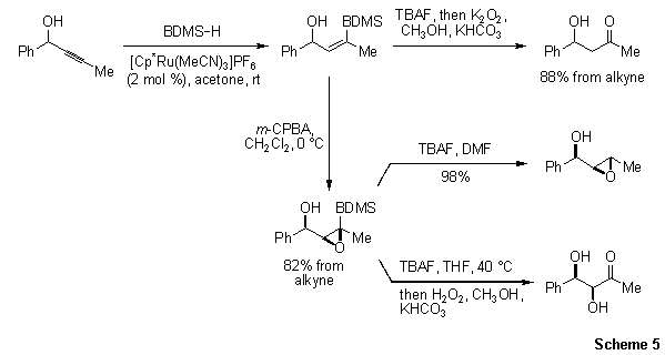 Vinylsilanes are readily epoxidized by m-CPBA in a diastereoselective fashion.