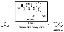 The Jacobsen group has also developed the thiourea organocatalyst depicted