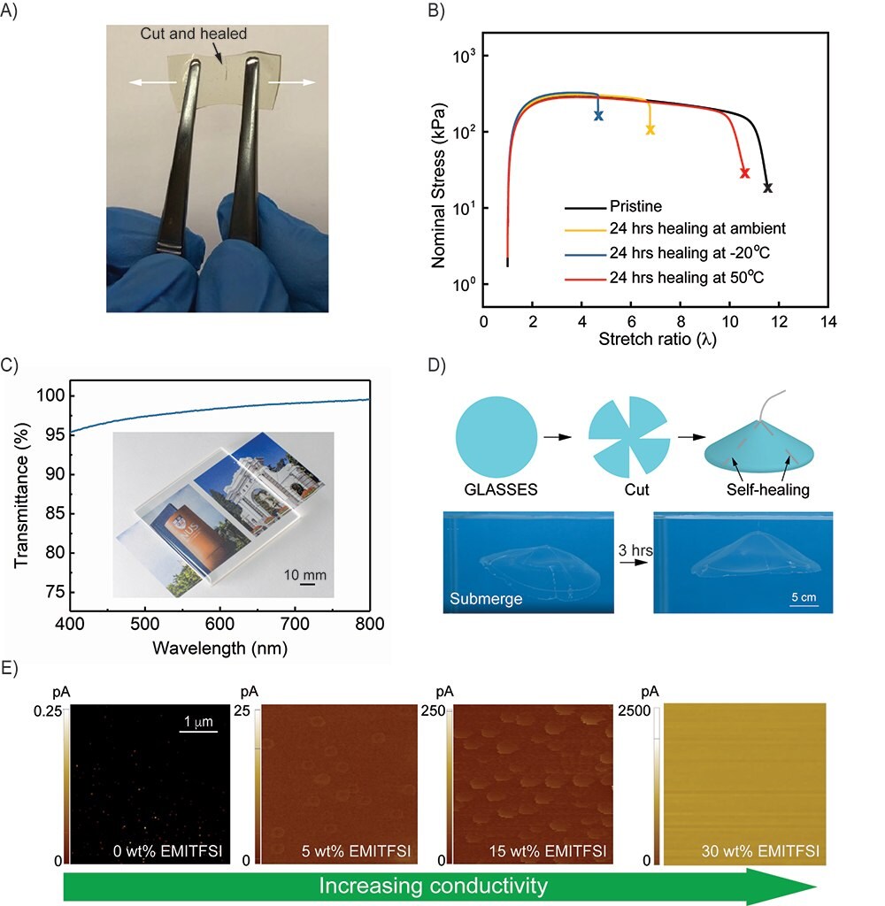 Figure 3 Photograph of a self-healing high-κ dielectric material