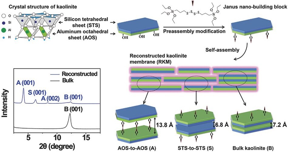 Self-assembly and reconstruction of 2D Janus nanosheets Self-assembly and reconstruction of 2D Janus nanosheets with XRD patterns