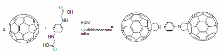 Synthesis of a Würster’s blue derivative with C60 alligator clips.