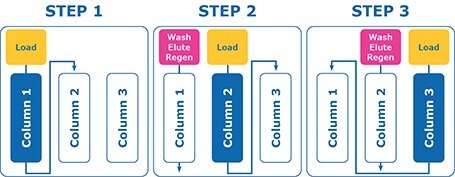 Multi column chromatography steps Multi column chromatography workflow