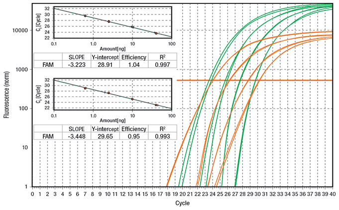 Duplex qPCR reactions