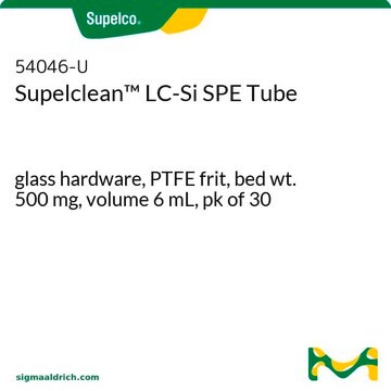 Supelclean&#8482; LC-Si SPE Tube glass hardware, PTFE frit, bed wt. 500&#160;mg, volume 6&#160;mL, pk of 30