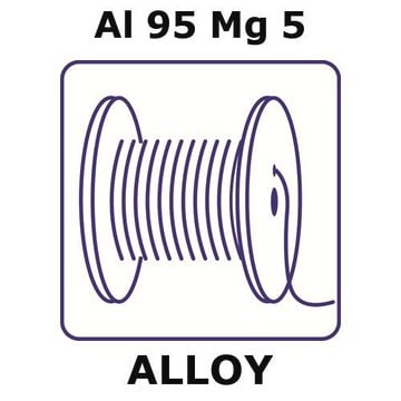 Aluminum alloy 5019 wire, Al 95%/Mg 5%, 0.08&#160;mm diameter, length 100 m, temper hard