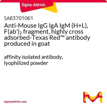 Anti-Mouse IgG IgA IgM (H+L), F(ab&#8242;)2 fragment, highly cross adsorbed-Texas Red&#8482; antibody produced in goat affinity isolated antibody, lyophilized powder