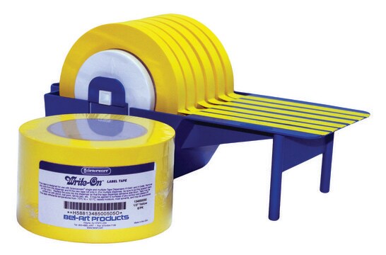 Bel-Art&#174; Write-on&#8482; Label Tape roll size 40&#160;yard, yellow, width 1/2&#160;in., pk of 6