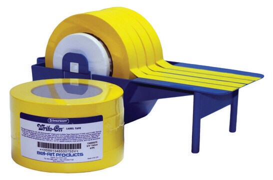 Bel-Art&#174; Write-on&#8482; Label Tape roll size 40&#160;yard, yellow, width 3/4&#160;in., pk of 4