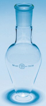 Quickfit&#174; pear-shaped flasks capacity 50&#160;mL, joint: ST/NS 19/26