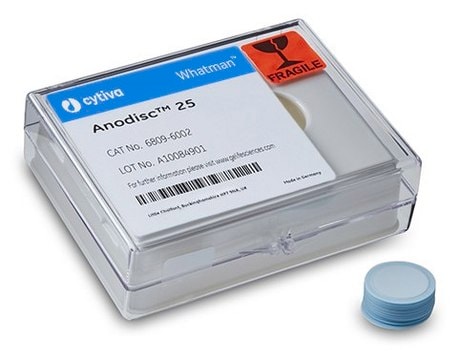 Whatman&#174; Anodisc inorganic filter membrane supported, diam. 47&#160;mm, pore size 0.2&#160;&#956;m, autoclavable: no