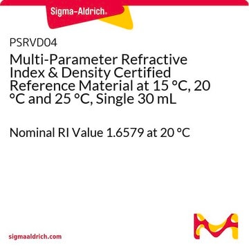 Multi-Parameter Refractive Index &amp; Density Certified Reference Material at 15 °C, 20 °C and 25 °C, Single 30 mL Nominal RI Value 1.6579 at 20 °C