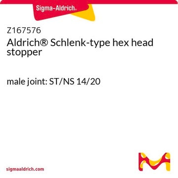 Aldrich&#174; Schlenk-type hex head stopper male joint: ST/NS 14/20