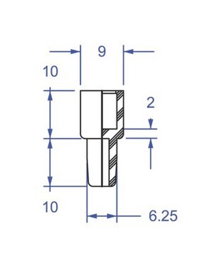 Precision Seal&#174; rubber septa red, 10 mm O.D. glass tubing