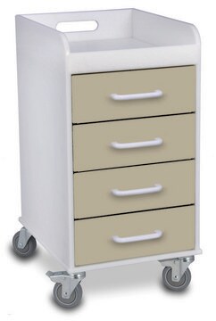 Compact 4 Drawer Locking Cart beige (drawers)