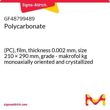 Polycarbonate (PC), film, thickness 0.002&#160;mm, size 210 × 290&#160;mm, grade - makrofol kg monoaxially oriented and crystallized