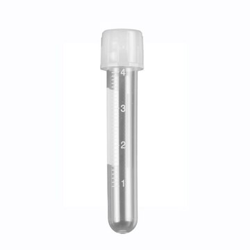 MTC&#8482; Bio DuoClick&#8482; Two Position Screw-cap Culture Tube capacity 5&#160;mL, polystyrene, sterile, pack of 500&#160;ea (10 x racks 50EA)