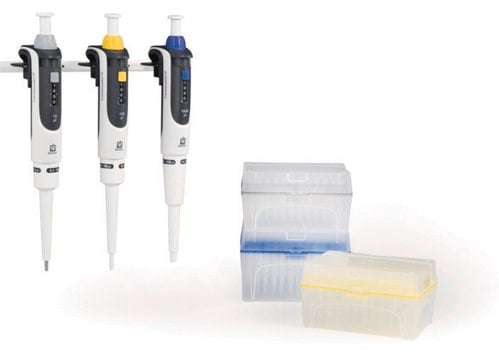 BRAND&#174; Transferpette&#174; S Pipette Starter Kit volume × volume × volume (100-1000&#160;&#956;L) (500-5000&#160;&#956;L) (1000-10000&#160;&#956;L), single-channel, Adjustable volume, Mechanical, 3 shelf mounts