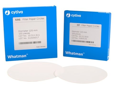 Whatman&#174; qualitative filter paper, Grade 597 circles, diam. 240&#160;mm, pack of 100