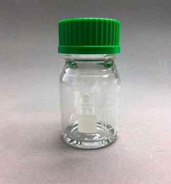 Synthware&#8482; Glass wide mouth media bottle borosilicate glass 3.3, capacity 100&#160;mL, green polypropylene cap