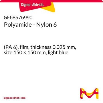 Polyamide - Nylon 6 (PA 6), film, thickness 0.025&#160;mm, size 150 × 150&#160;mm, light blue