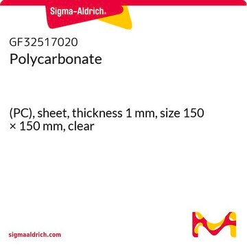 Polycarbonate (PC), sheet, thickness 1&#160;mm, size 150 × 150&#160;mm, clear