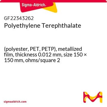 Polyethylene Terephthalate (polyester, PET, PETP), metallized film, thickness 0.012&#160;mm, size 150 × 150&#160;mm, ohms/square 2