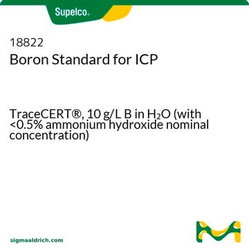 Boron Standard for ICP TraceCERT&#174;, 10&#160;g/L B in H2O (with &lt;0.5% ammonium hydroxide nominal concentration)