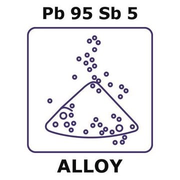 Antimonial lead alloy, Pb95Sb5 powder, 250micron max. particle size, 150micron min. particle size, 500g