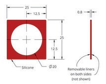 Grace Bio-Labs Press-To-Seal silicone isolator, No PSA wells, 1 (Round, 20mm diameter, 0.8mm depth)