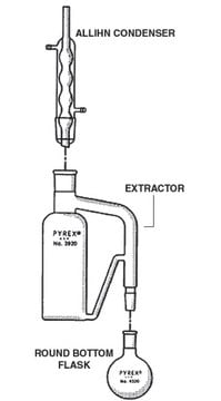 Pyrex&#174; continuous liquid/liquid extractor extractor body