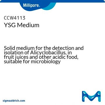 YSG Medium Solid medium for the detection and isolation of Alicyclobacillus, in fruit juices and other acidic food, suitable for microbiology