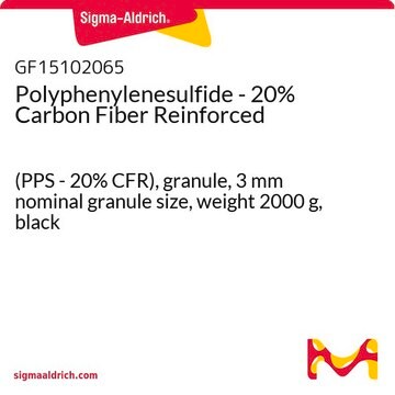 Polyphenylenesulfide - 20% Carbon Fiber Reinforced (PPS - 20% CFR), granule, 3&#160;mm nominal granule size, weight 2000&#160;g, black