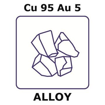 Copper-gold alloy, Cu95Au5 10g lump, 10mm max. lump size