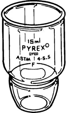 Pyrex&#174; Gooch crucible, low form, with fritted disc capacity 30&#160;mL, porosity 10-15&#160;&#956;m