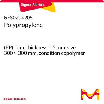 Polypropylene (PP), film, thickness 0.5&#160;mm, size 300 × 300&#160;mm, condition copolymer