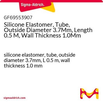 Silicone Elastomer, Tube, Outside Diameter 3.7Mm, Length 0.5 M, Wall Thickness 1.0Mm silicone elastomer, tube, outside diameter 3.7mm, L 0.5&#160;m, wall thickness 1.0&#160;mm