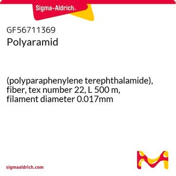 Polyaramid (polyparaphenylene terephthalamide), fiber, tex number 22, L 500&#160;m, filament diameter 0.017mm