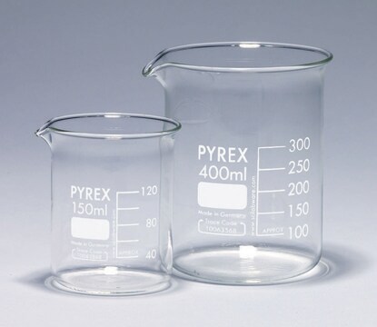 Pyrex&#174; Griffin beakers, low form, with printed trace code 3000&#160;mL