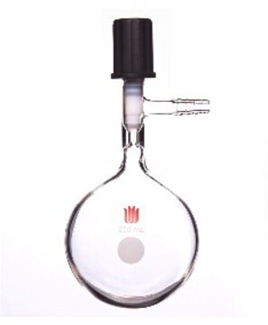 Synthware&#8482; storage flask with high vacuum valve and side arm 50 mL, valve size 0-4&#160;mm