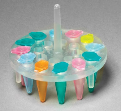 Floating Microcentrifuge Tube Bubble Rack Holds 20 x 0.5 mL tubes, round polymethylpentene