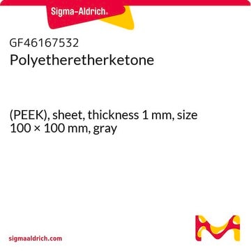 Polyetheretherketone (PEEK), sheet, thickness 1&#160;mm, size 100 × 100&#160;mm, gray