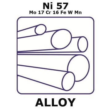 Hastelloy&#174; C276 - heat resisting alloy, Ni57Mo17Cr16FeWMn rod, 100mm x 25mm diameter