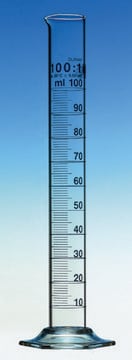 Hirschmann&#174; measuring cylinders, Class A volume 100&#160;mL, accuracy: 0.5&#160;mL